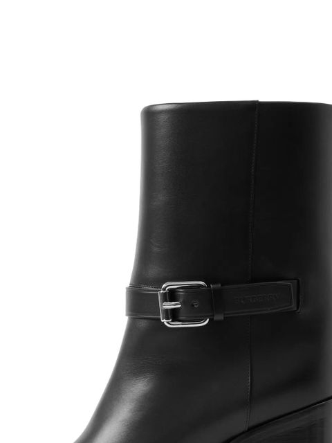 Burberry 80mm leather ankle boots - Black