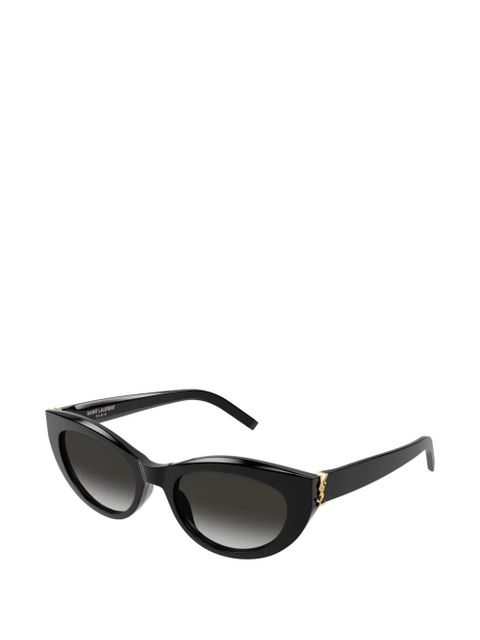 Saint Laurent Eyewear logo-plaque round-frame sunglasses - Black - zdjęcie produktu nr 2