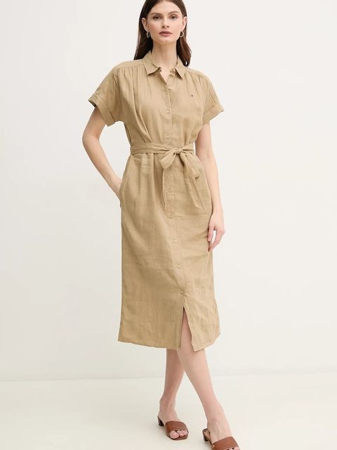 Tommy Hilfiger sukienka lniana - zdjęcie produktu nr 2