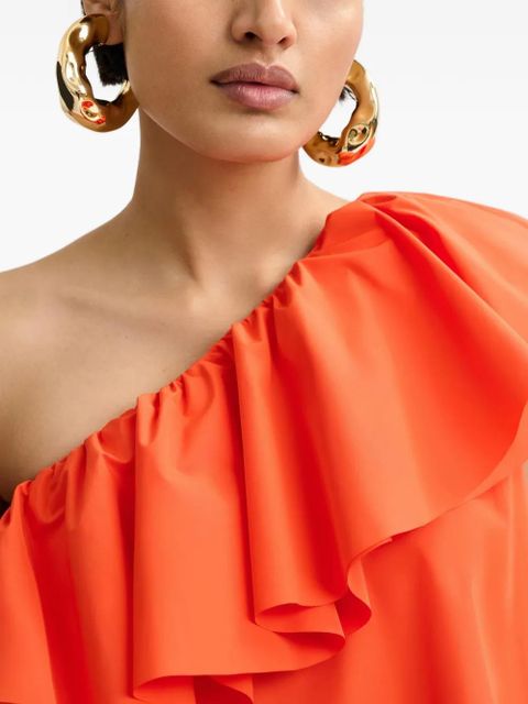 Essentiel Antwerp one-shoulder ruffled mini dress - Orange