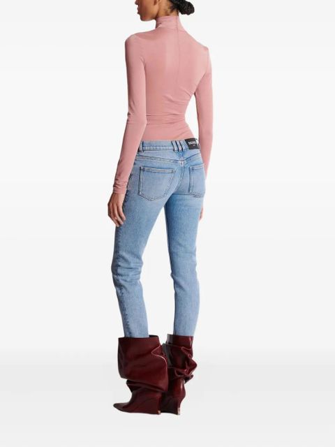 Balmain faded-wash button-embellished jeans - Blue