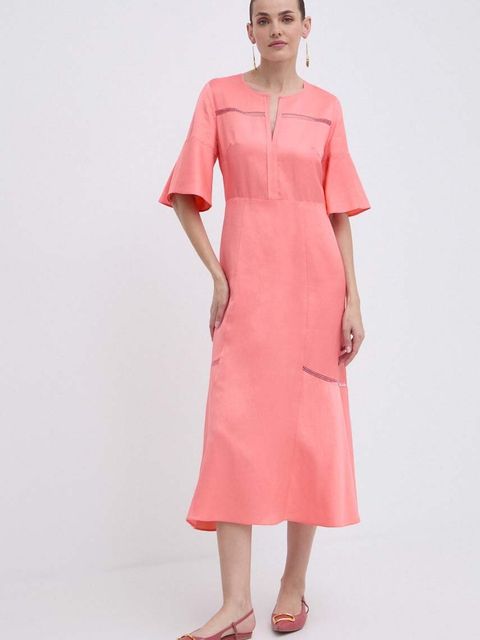 BOSS sukienka z domieszką lnu - zdjęcie produktu nr 1