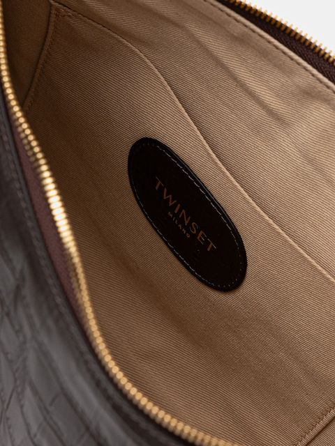 Twinset torebka skórzana kolor brązowy 252TD8252