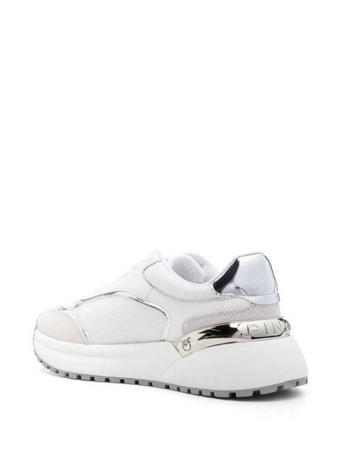 PINKO Love Birds leather sneakers - White