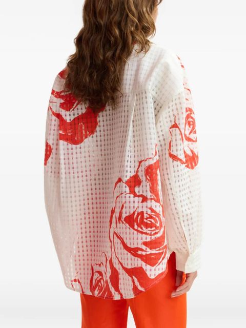 Essentiel Antwerp floral-print pocket shirt - White