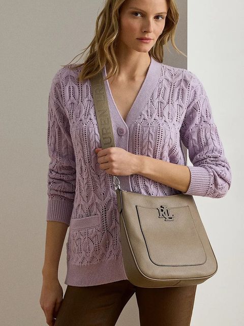 Lauren Ralph Lauren torebka skórzana kolor brązowy 431970152