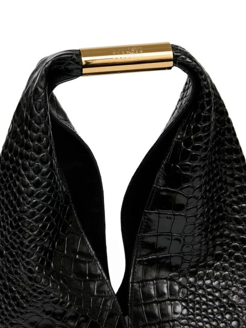 MM6 Maison Margiela crocodile-embossed shoulder bag - Black