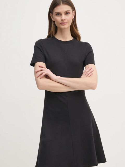 Tommy Hilfiger sukienka bawełniana kolor czarny mini rozkloszowana WW0WW45521 - zdjęcie produktu nr 1