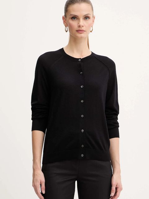 BOSS kardigan wełniany damski kolor czarny lekki 50545031 - zdjęcie produktu nr 1