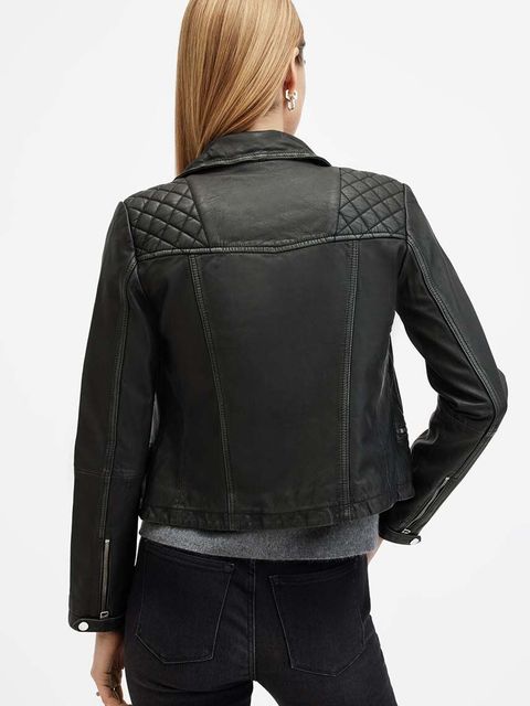 AllSaints kurtka skórzana CARGO BIKER damska kolor czarny przejściowa W085LB