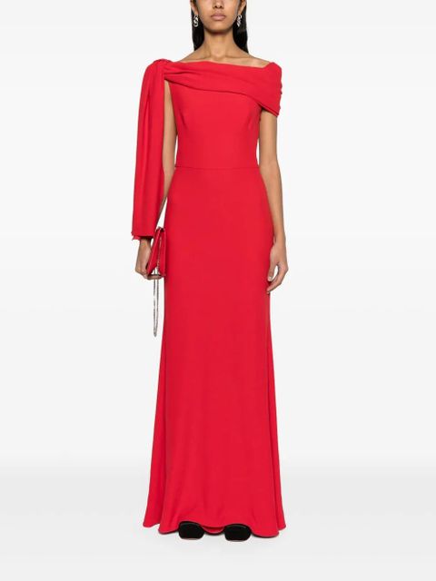 Alexander McQueen draped off-shoulder gown - Red - zdjęcie produktu nr 2