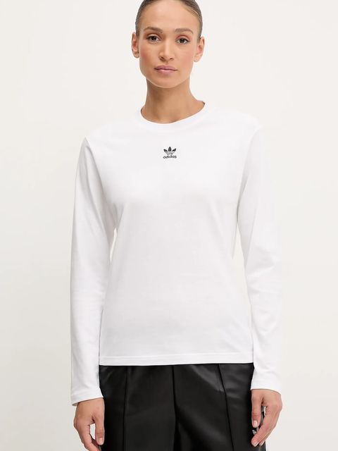 adidas Originals longsleeve bawełniany Essentials kolor biały JW7454 - zdjęcie produktu nr 1