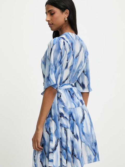 Answear.LAB sukienka kolor niebieski mini rozkloszowana