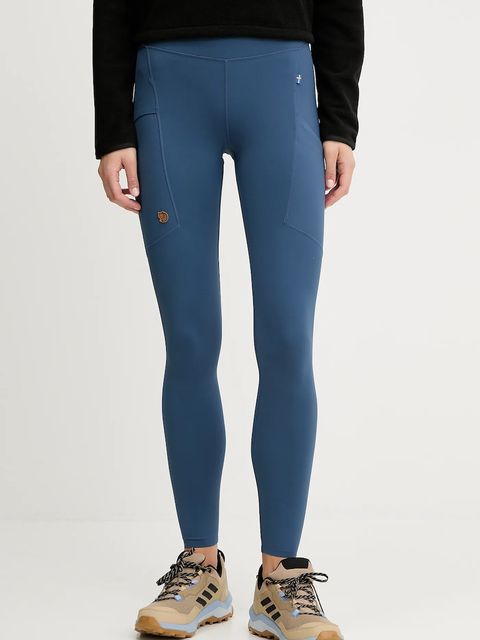 Fjallraven legginsy sportowe Abisko damskie kolor niebieski gładkie F84773-534 - zdjęcie produktu nr 1