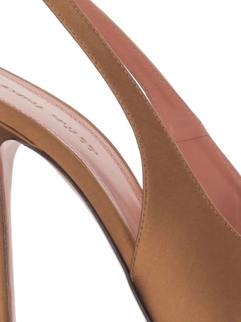 Amina Muaddi Anok open toe slingback pumps - Brown
