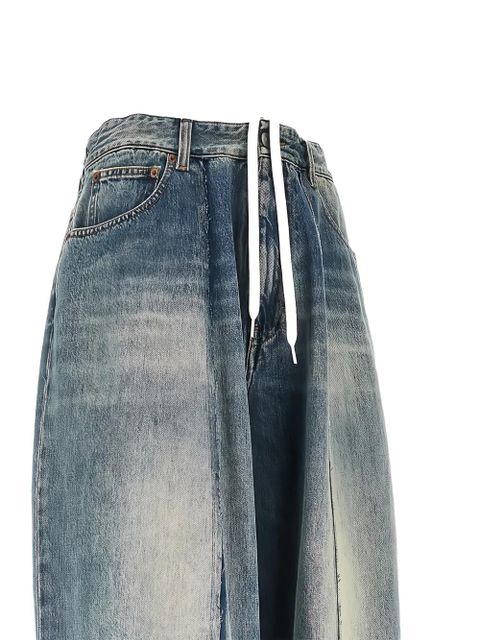 MM6 Maison Margiela seam-detail wide-leg trousers - Blue