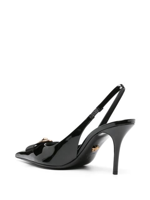 Versace 85mm Gianni Ribbon slingback pumps - Black