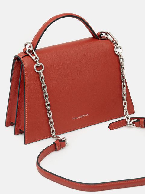 Karl Lagerfeld torebka skórzana K/SIGNATURE kolor pomarańczowy A1W30036