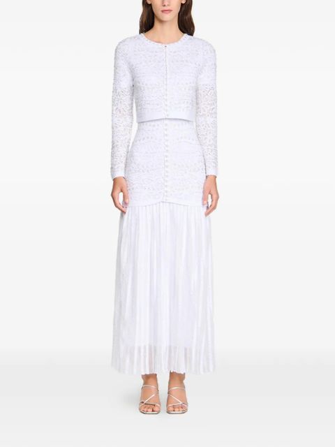 SANDRO floral-embellished knit cardigan - White - zdjęcie produktu nr 2