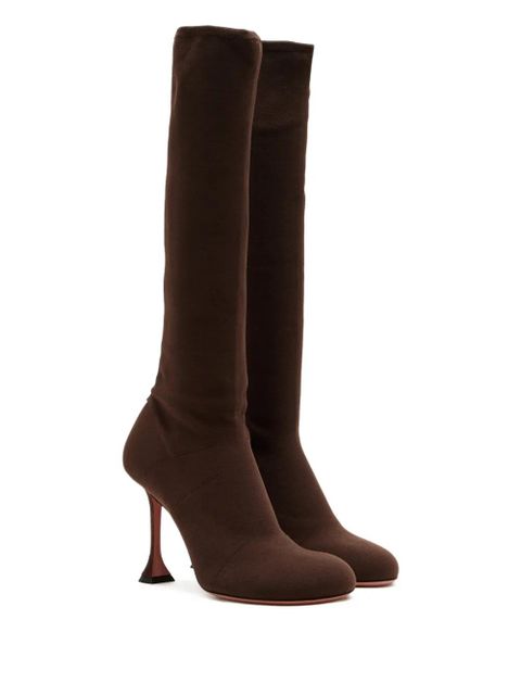 Amina Muaddi 95mm Veneda stiletto boots - Brown - zdjęcie produktu nr 2