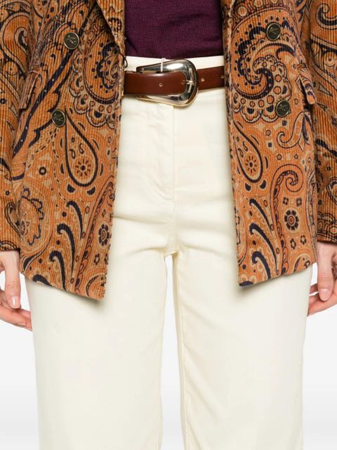 ETRO embroidered-detail five-pocket design jeans - Neutrals