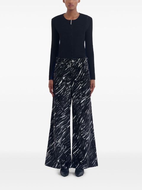 Marni graphic-print wide-leg trousers - Black