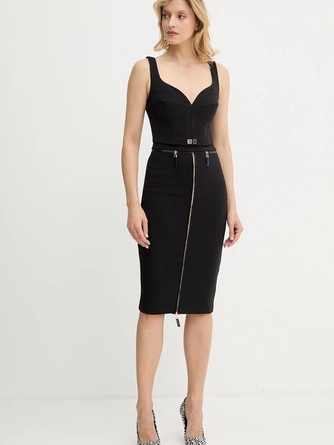 Elisabetta Franchi top damska kolor czarny gładka TO03956E1