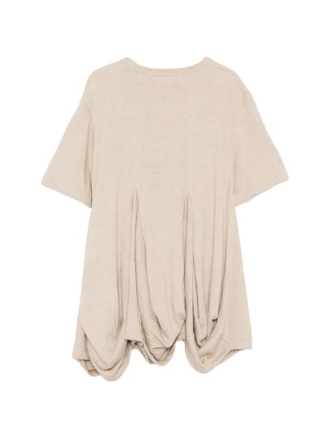 Comme Des Garçons pleated draped T-shirt - Neutrals - zdjęcie produktu nr 2