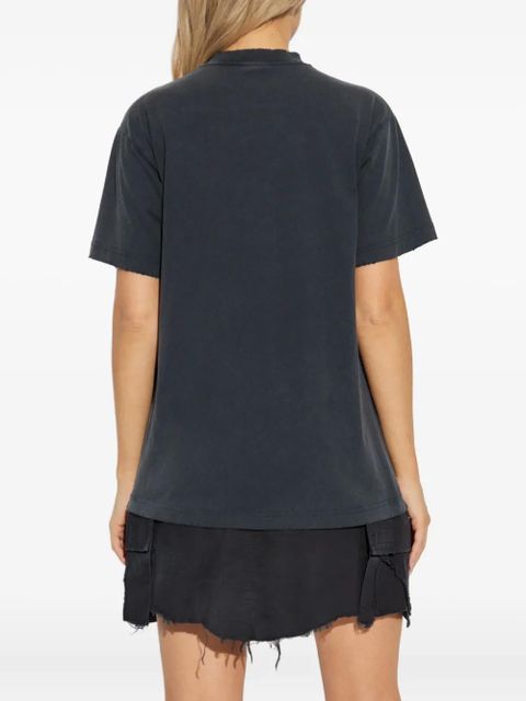 Balenciaga logo-embroidered layered dress - Black
