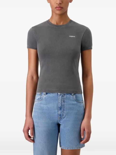 Coperni logo-print cropped T-shirt - Grey