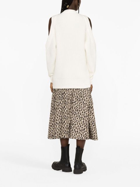 GANNI cold-shoulder jumper - White