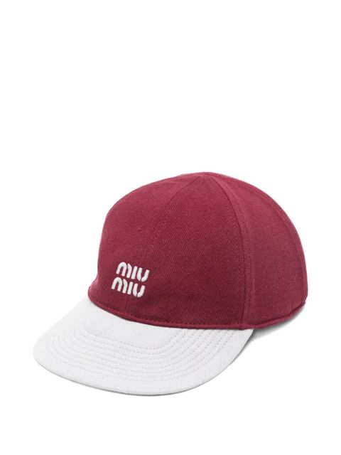 Miu Miu Drill baseball cap - Red - zdjęcie produktu nr 1