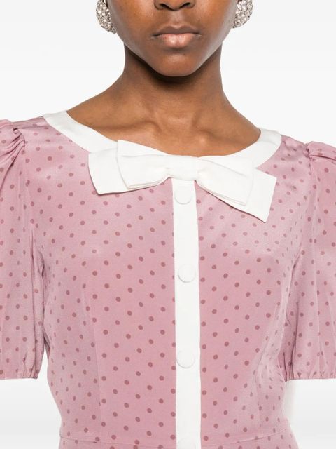 Alessandra Rich polka-dot bow-detail mini dress - Pink