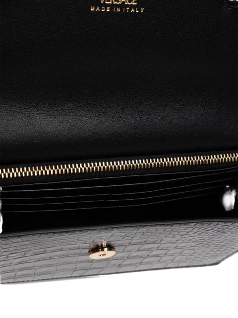 Versace Medusa '95 croc-effect mini clutch bag - Black