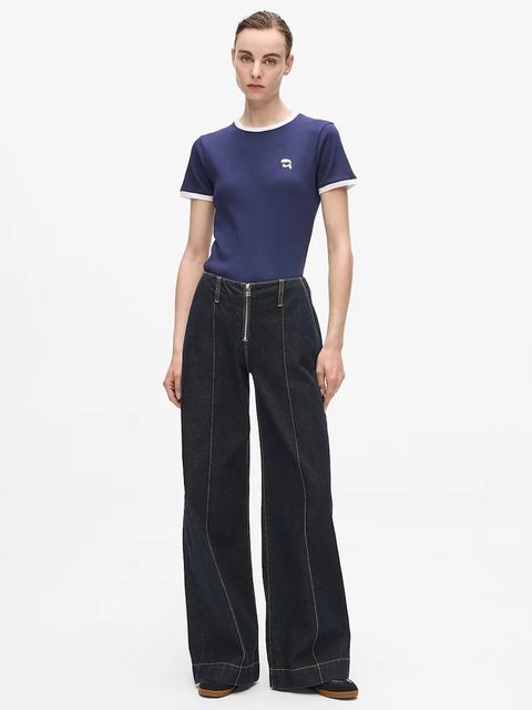 Karl Lagerfeld jeansy bawełniane IKON damskie medium waist A4W10098 - zdjęcie produktu nr 1