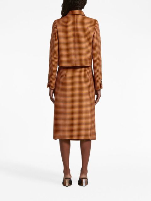 Marni checked midi skirt - Yellow