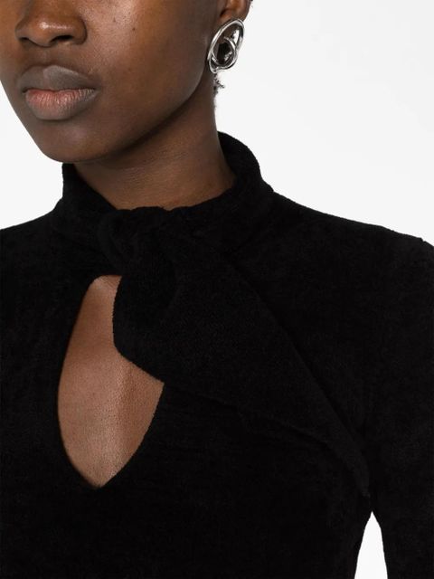 The Attico Catlin cut-out cropped jumper - Black