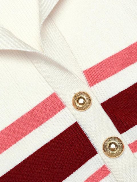 Self-Portrait striped elasticated shorts - Neutrals