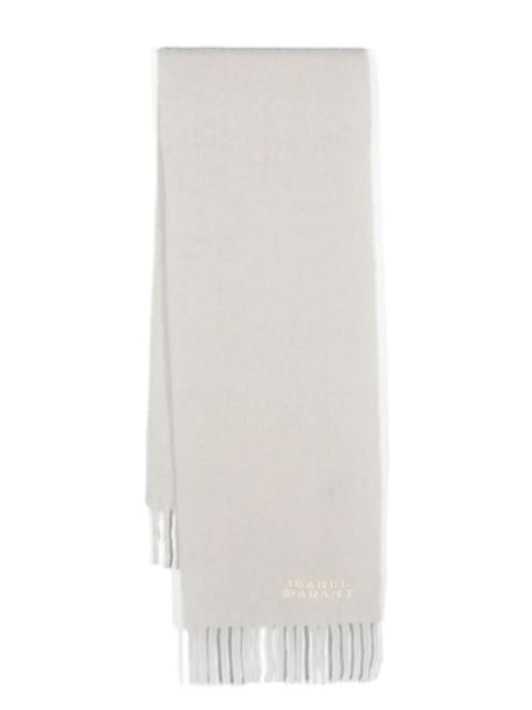 ISABEL MARANT Firny logo-embroidered scarf - Neutrals - zdjęcie produktu nr 1