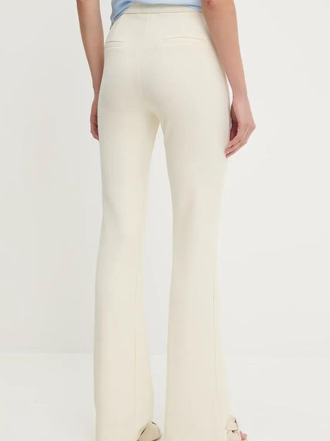 Answear.LAB spodnie damskie kolor beżowy dzwony high waist