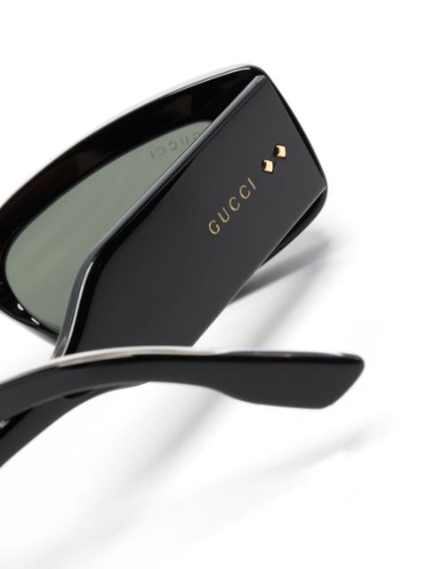 Gucci Eyewear lens-decal rectangle-frame sunglasses - Black