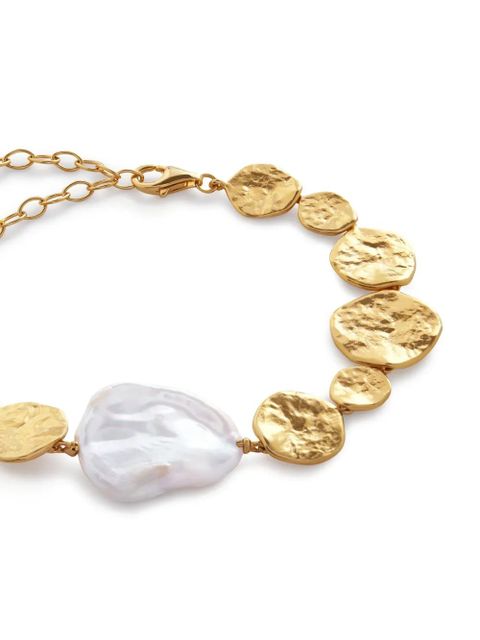 Monica Vinader Capri Keshi Pearl Disc bracelet - Gold