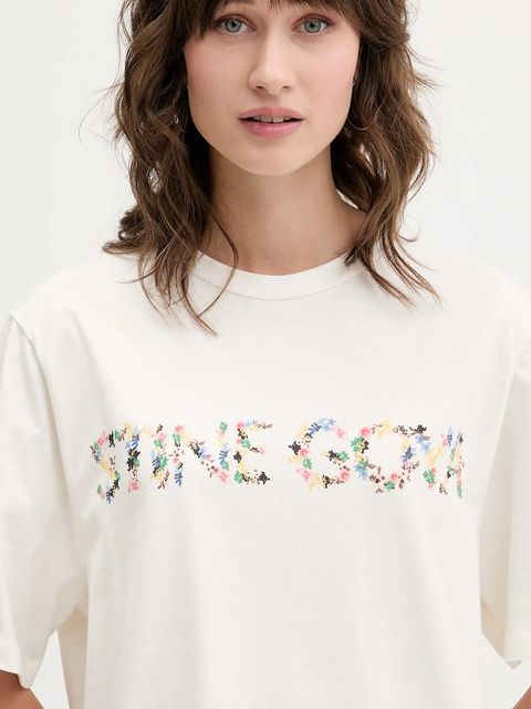 Stine Goya t-shirt bawełniany damski kolor beżowy SG-AW25-T009-2243