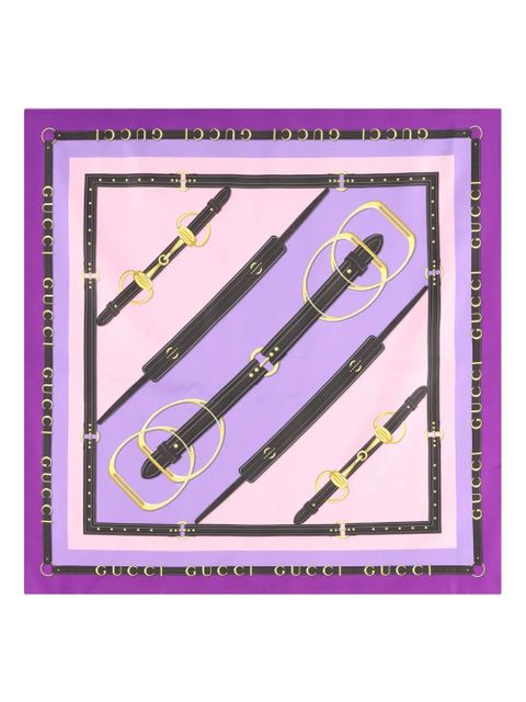 Gucci printed twill scarf - Purple - zdjęcie produktu nr 1