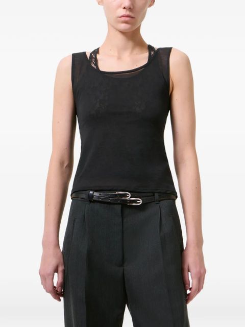 OUR LEGACY lace-trim tank top - Black - zdjęcie produktu nr 2