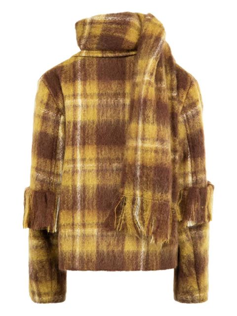 LOEWE plaid-pattern wool jacket - Yellow