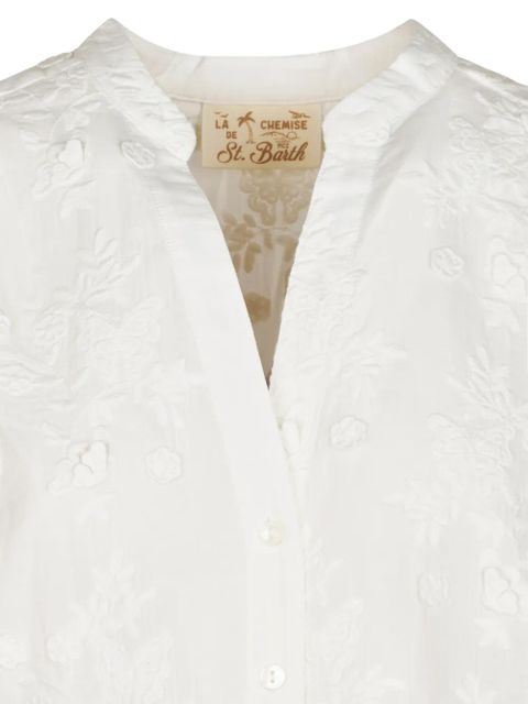 MC2 Saint Barth floral-embroidered shirt - White
