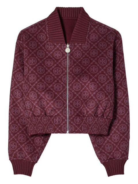 Tory Burch monogram-pattern wool jacket - Red - zdjęcie produktu nr 1