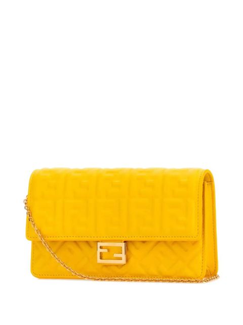 FENDI Baguette embossed leather tote bag - Yellow