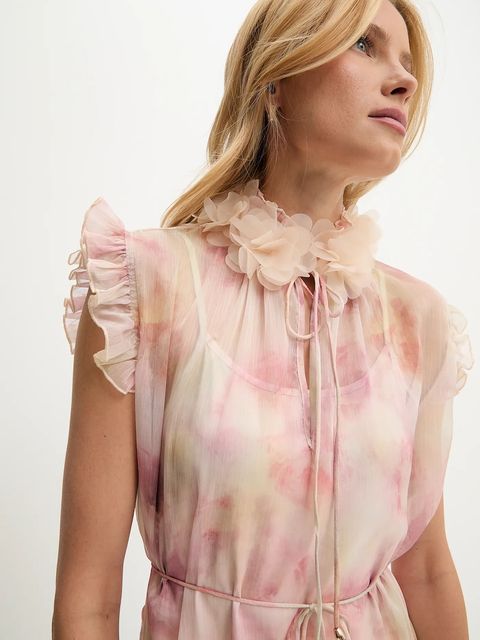 Answear.LAB sukienka kolor beżowy maxi prosta